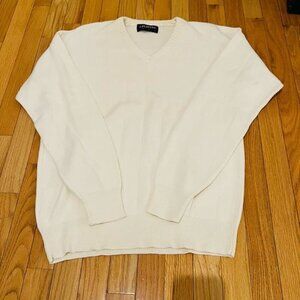 Vintage Puritan 100% Cotton V Neck Sweater Size Large